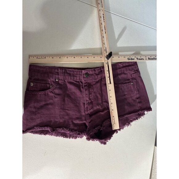 Forever 21 Shorts Denim Frayed Hem Womens Purple size 29 - Picture 7 of 8
